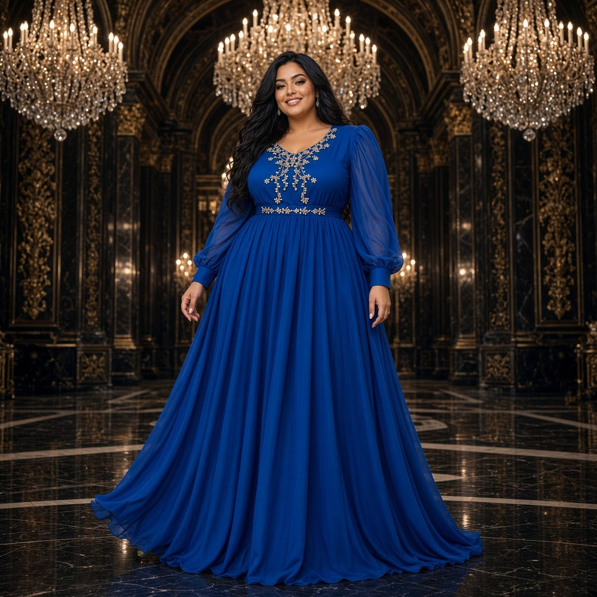 روب قفطان أحجار فولار | رقم 233 - Soltana Razan السلطانة رزان233-024-12