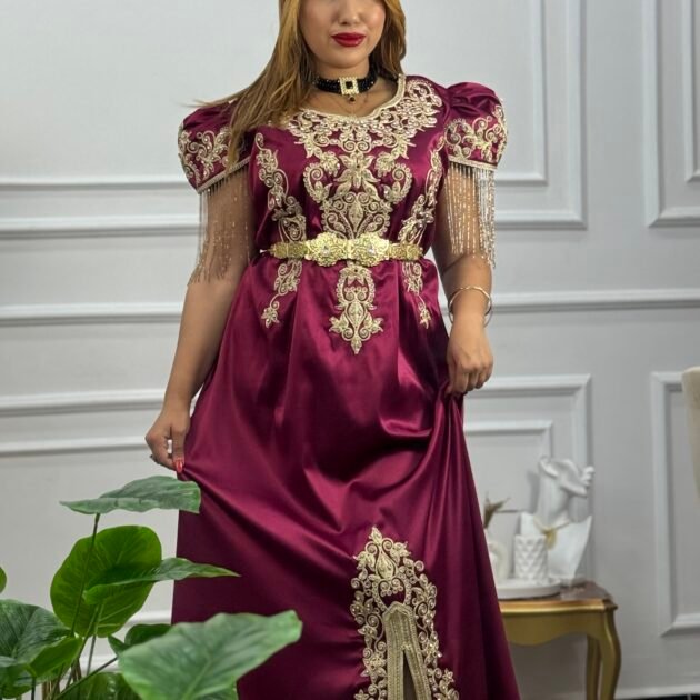 قندورة قسنطينية طرز فتلة ساتان ايطالي 193