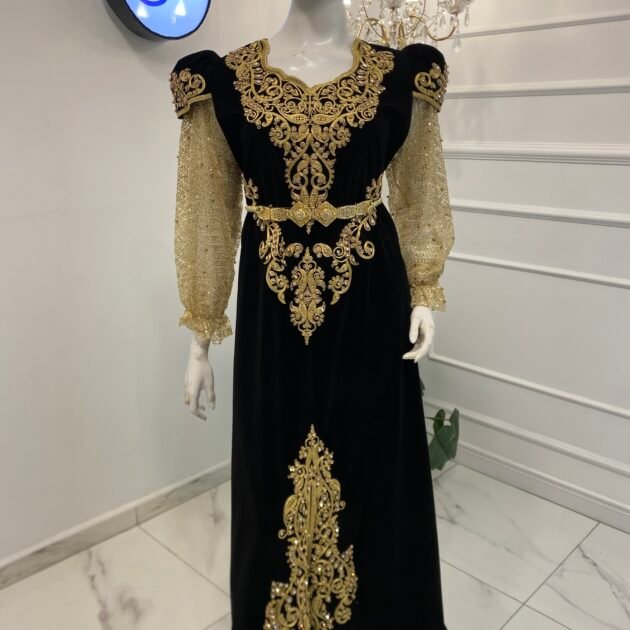 قندورة قسنطينية طرز فتلة قطيفة كم كافيار 217