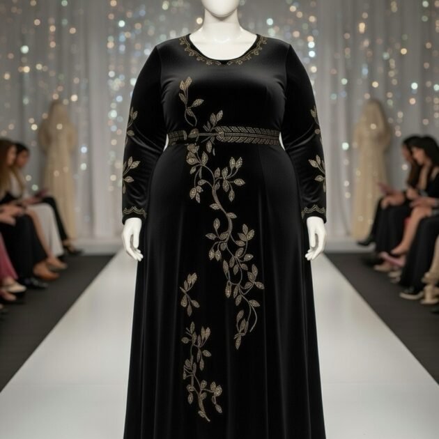 قفطان اوراق الذهب قطيفة روايال (كود 210)