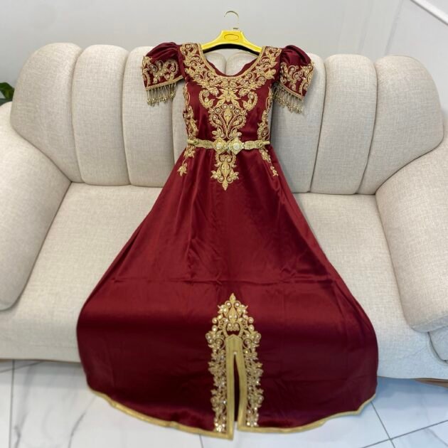 قندورة قسنطينية طرز فتلة ساتان ايطالي (كود193)