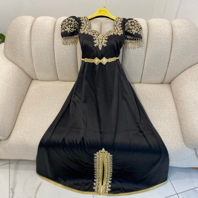 قندورة عيون شعرة ساتان ايطالي (كود212)